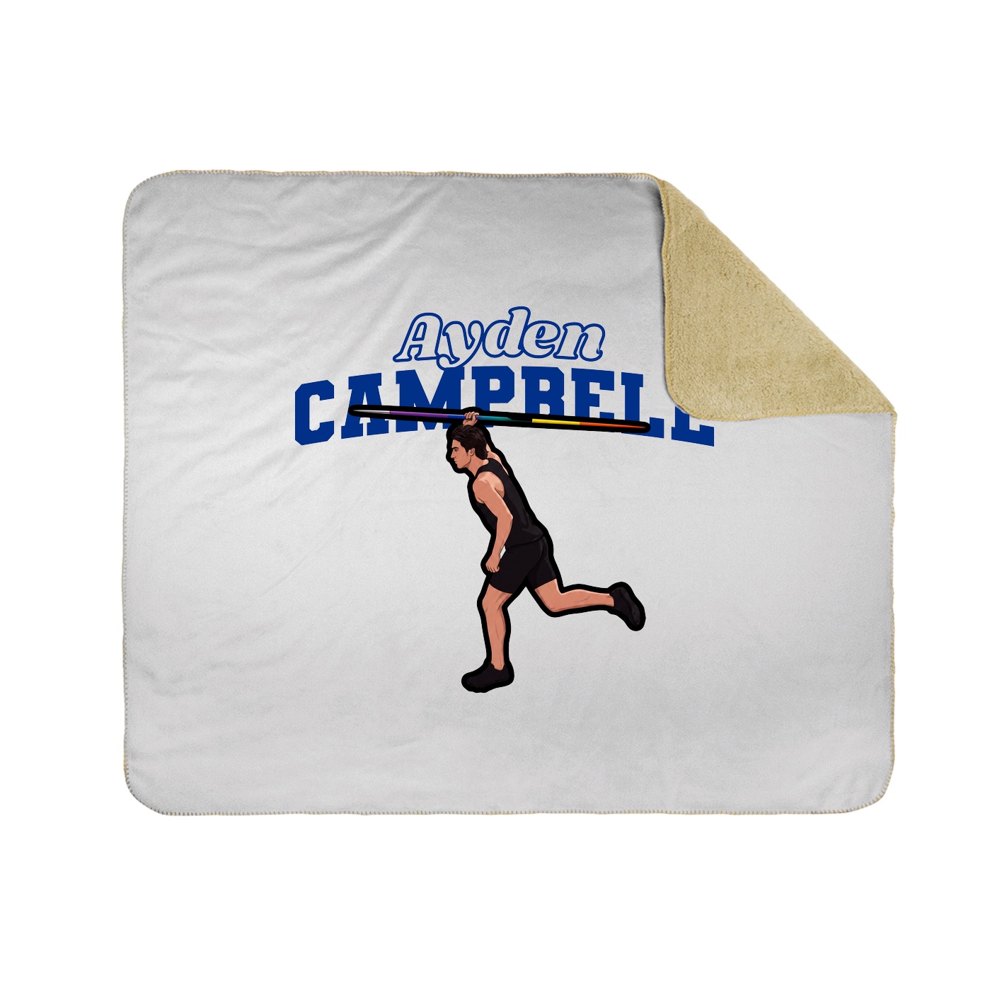 Throw Blanket — Name Arch in White