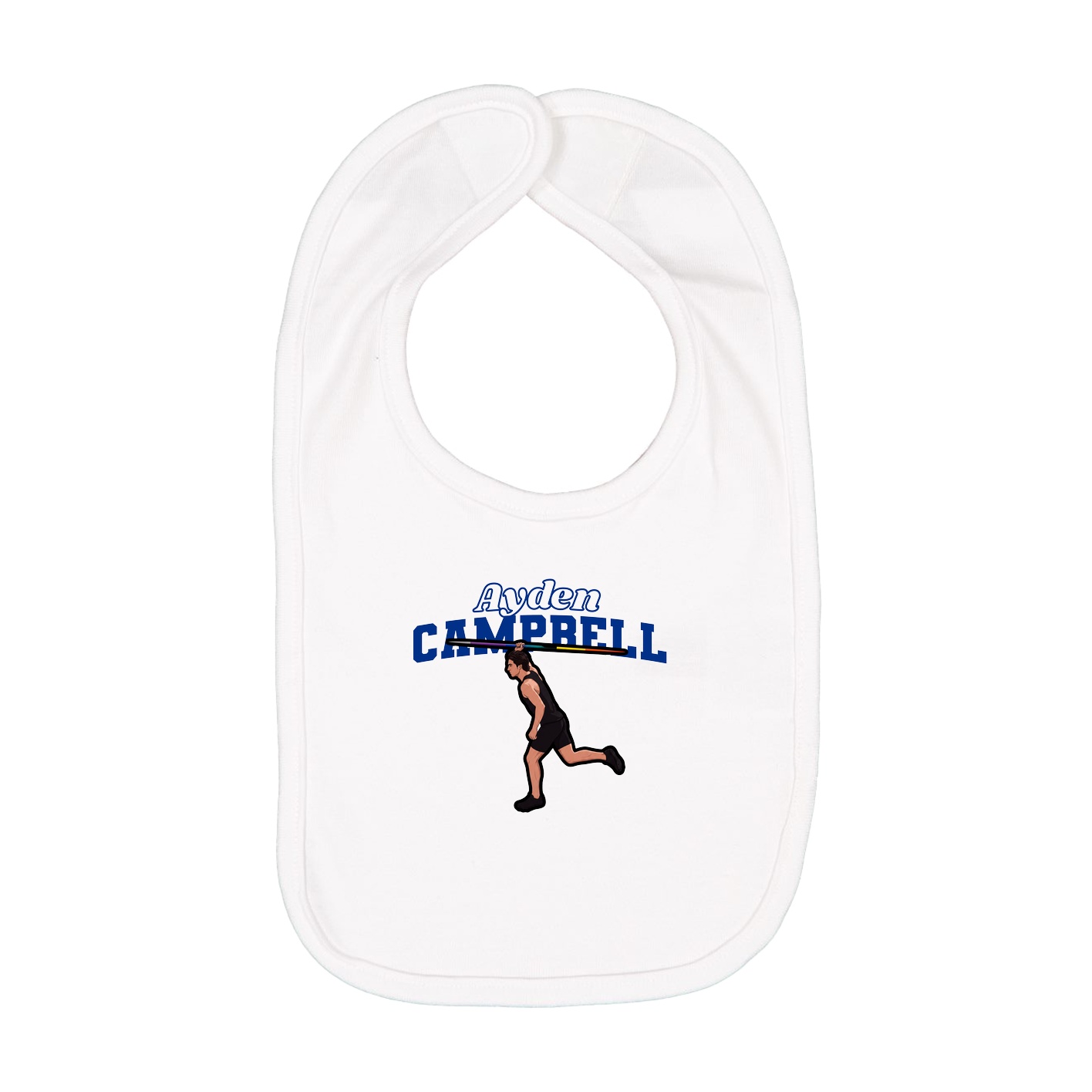 Infant Bib — Name Arch in White