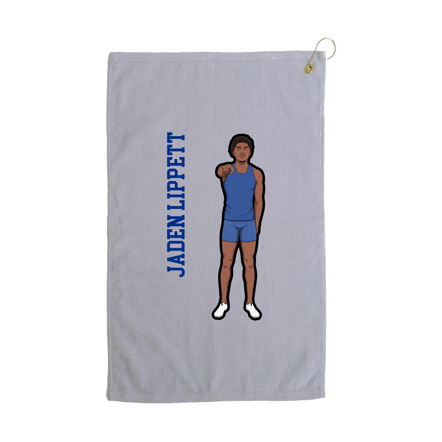 Golf Towel — Name Vertical in Grey