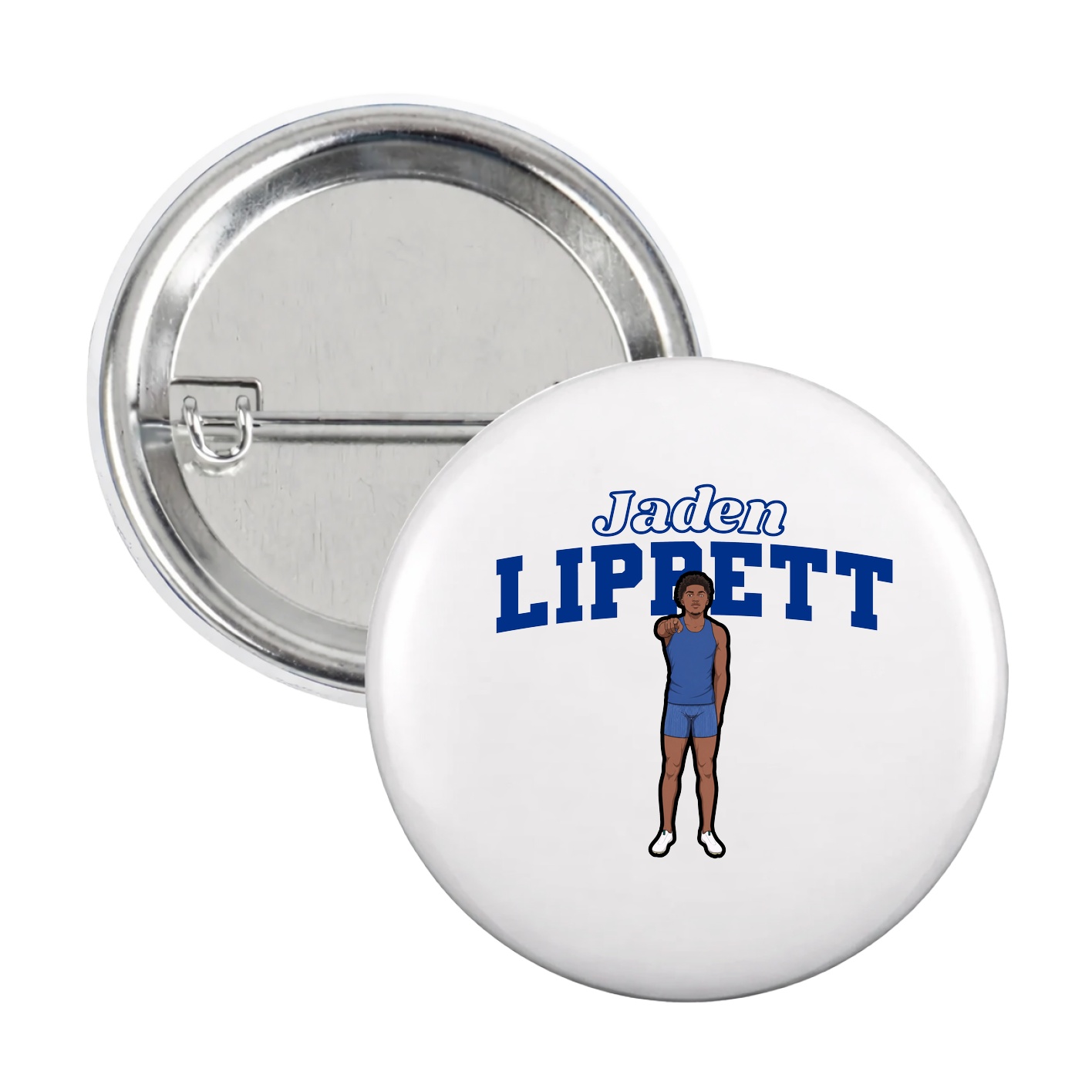Game Day Button — Name Arch in White
