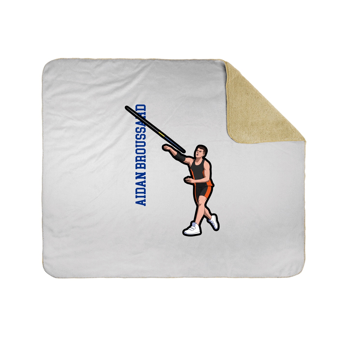 Throw Blanket — Name Vertical in White