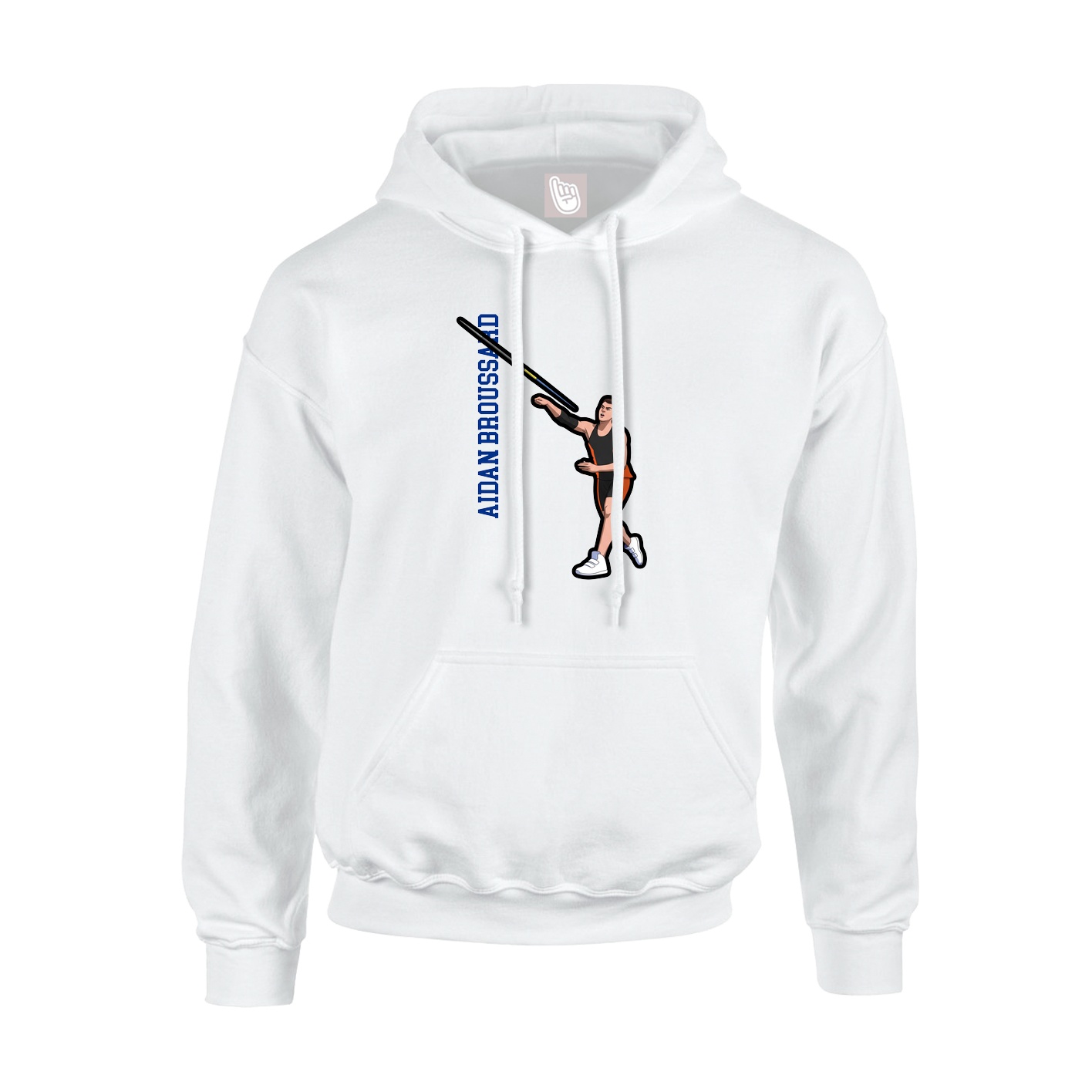 Youth Hoodie — Name Vertical in White
