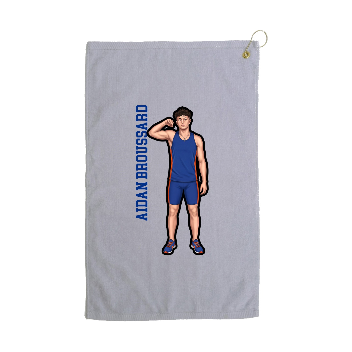 Golf Towel — Name Vertical in Grey