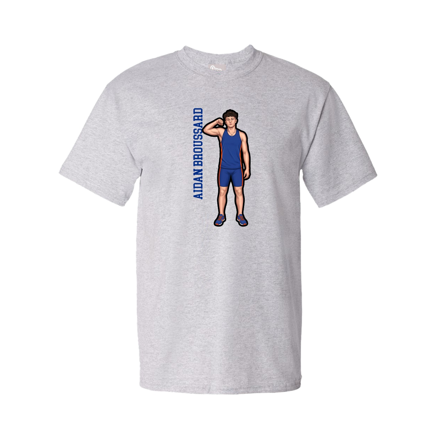 Tee — Name Vertical in Grey