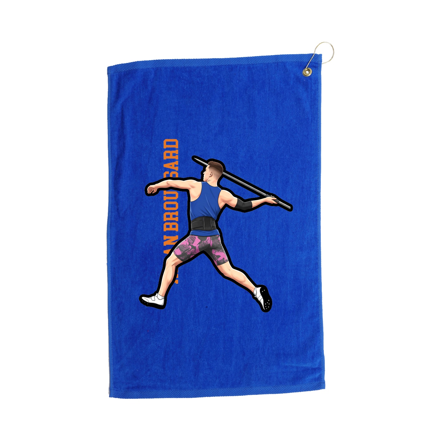 Golf Towel — Name Vertical in Royal