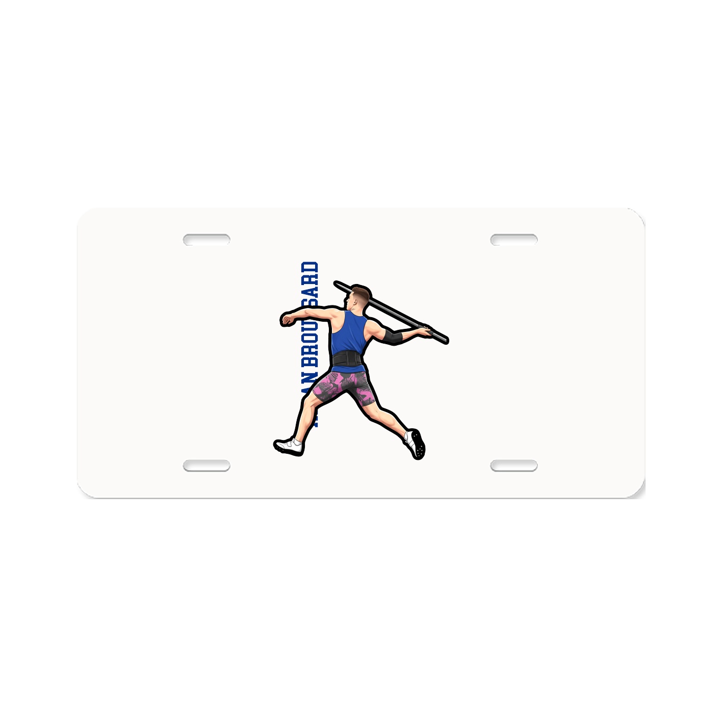 License Plate — Name Vertical in Classic