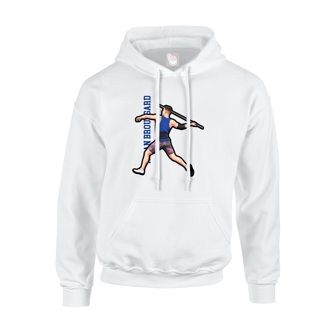 Hoodie — Name Vertical in White