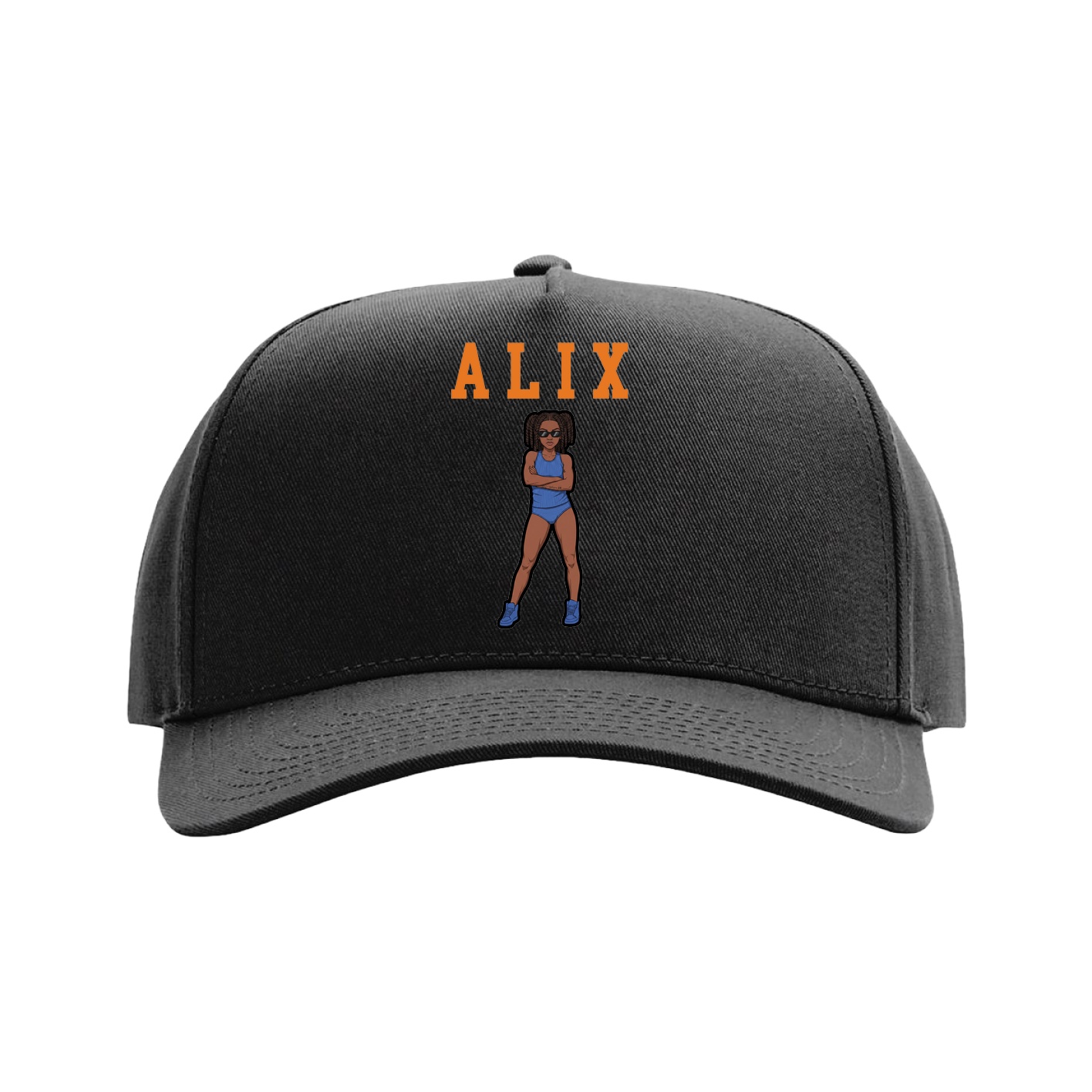 Full Fabric Five-Panel Champ Cap — Shirsey in Black