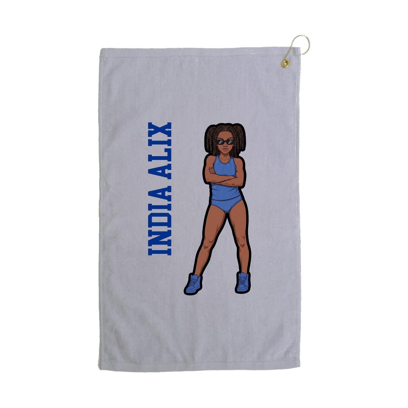 Golf Towel — Name Vertical in Grey