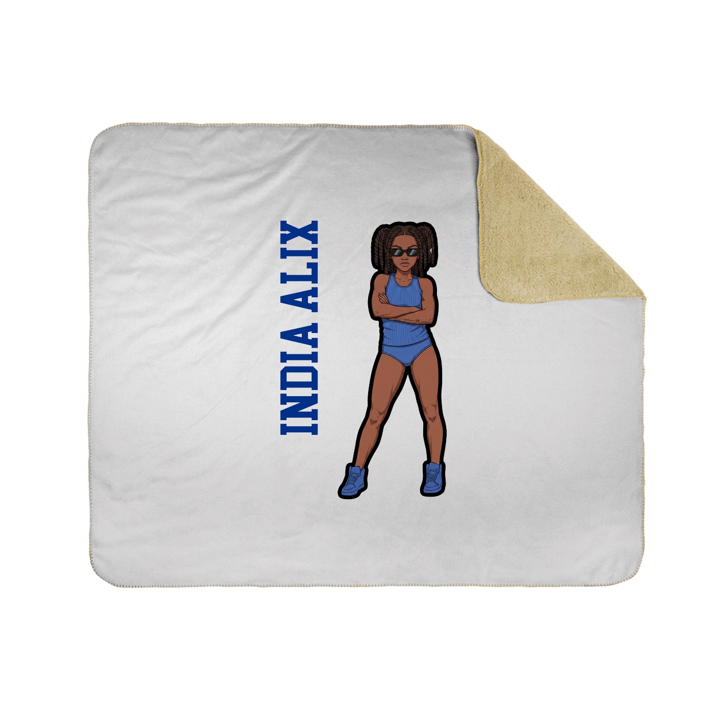 Throw Blanket — Name Vertical in White