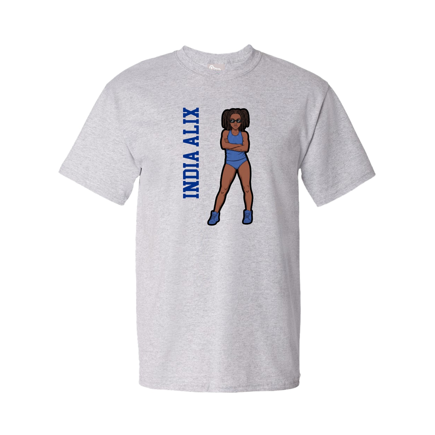 Youth Tee — Name Vertical in Grey