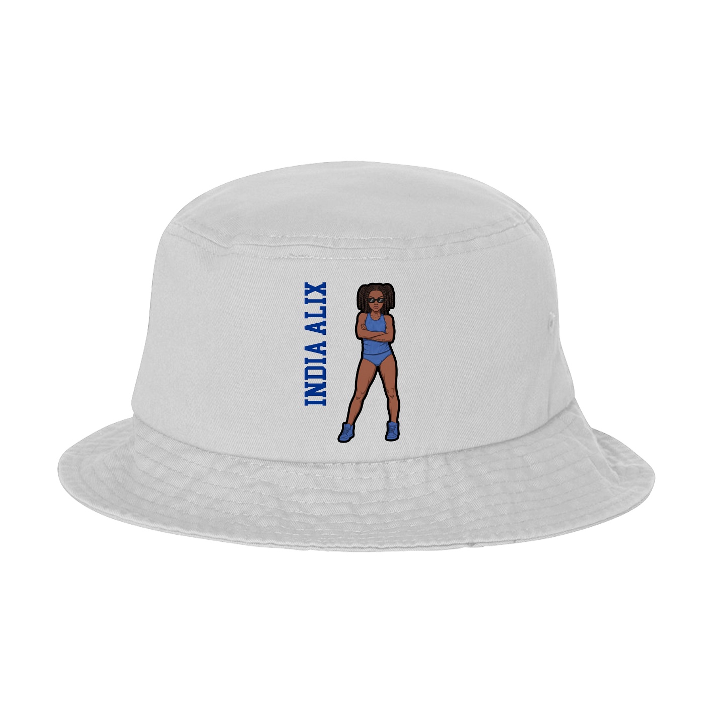 Bucket Cap — Name Vertical in White