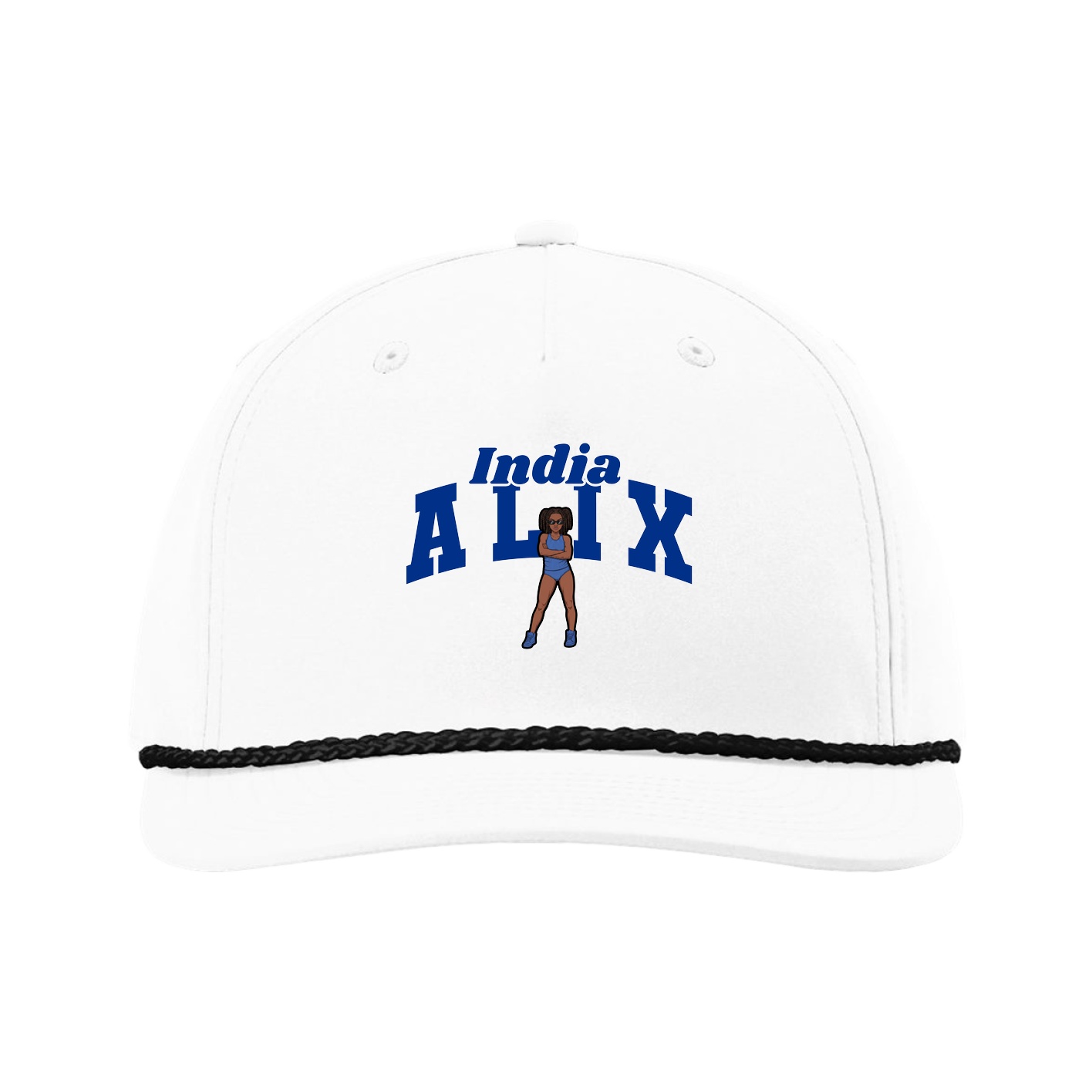 Five-Panel Classic Rope Cap — Signature Arch in White