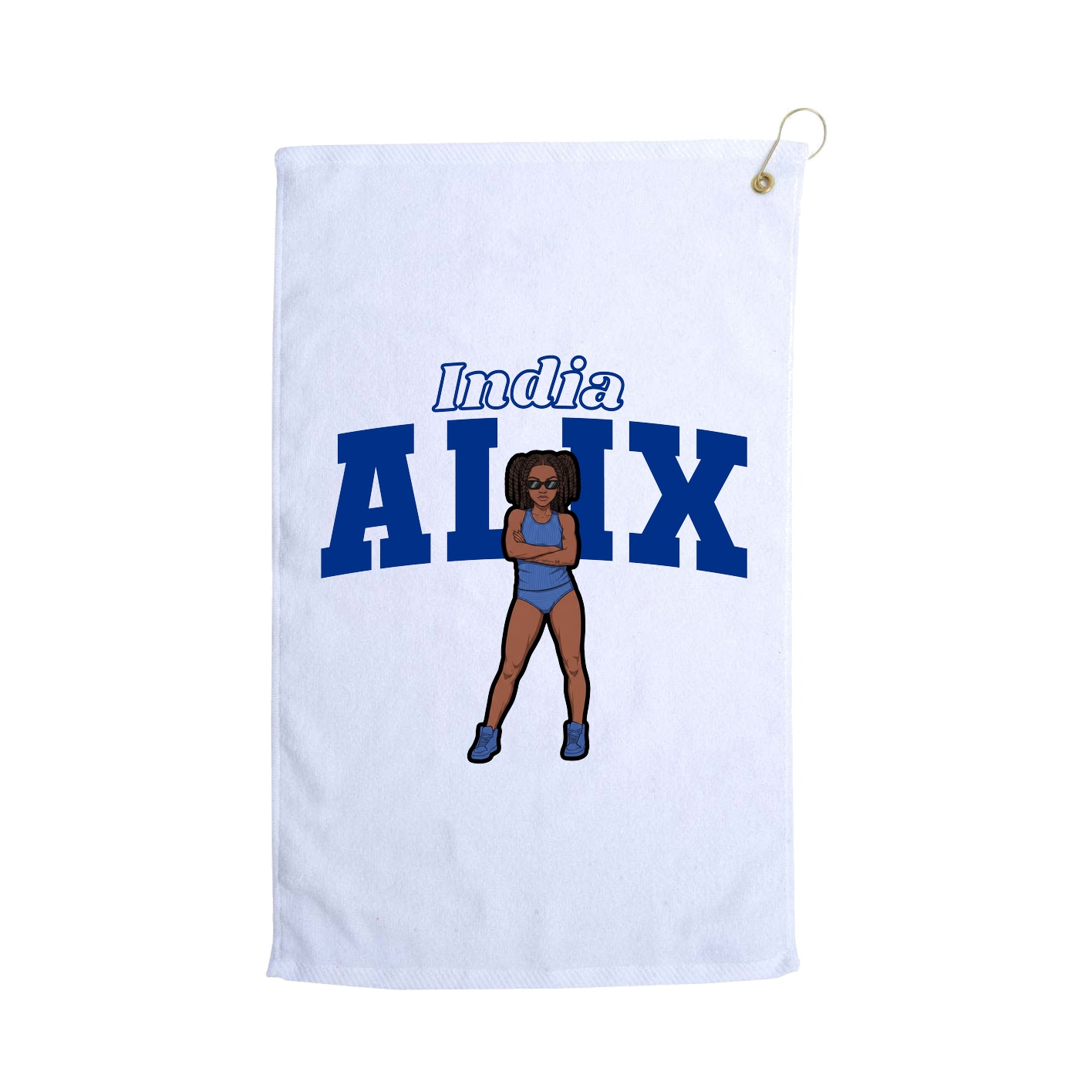 Golf Towel — Name Arch in White