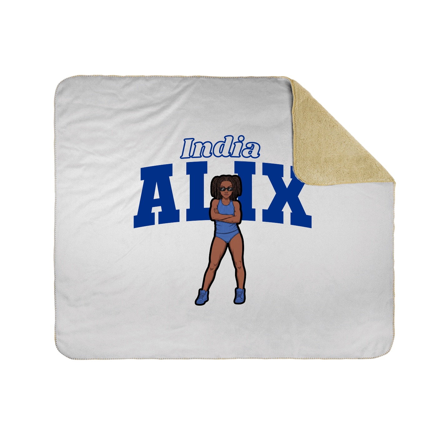 Throw Blanket — Name Arch in White