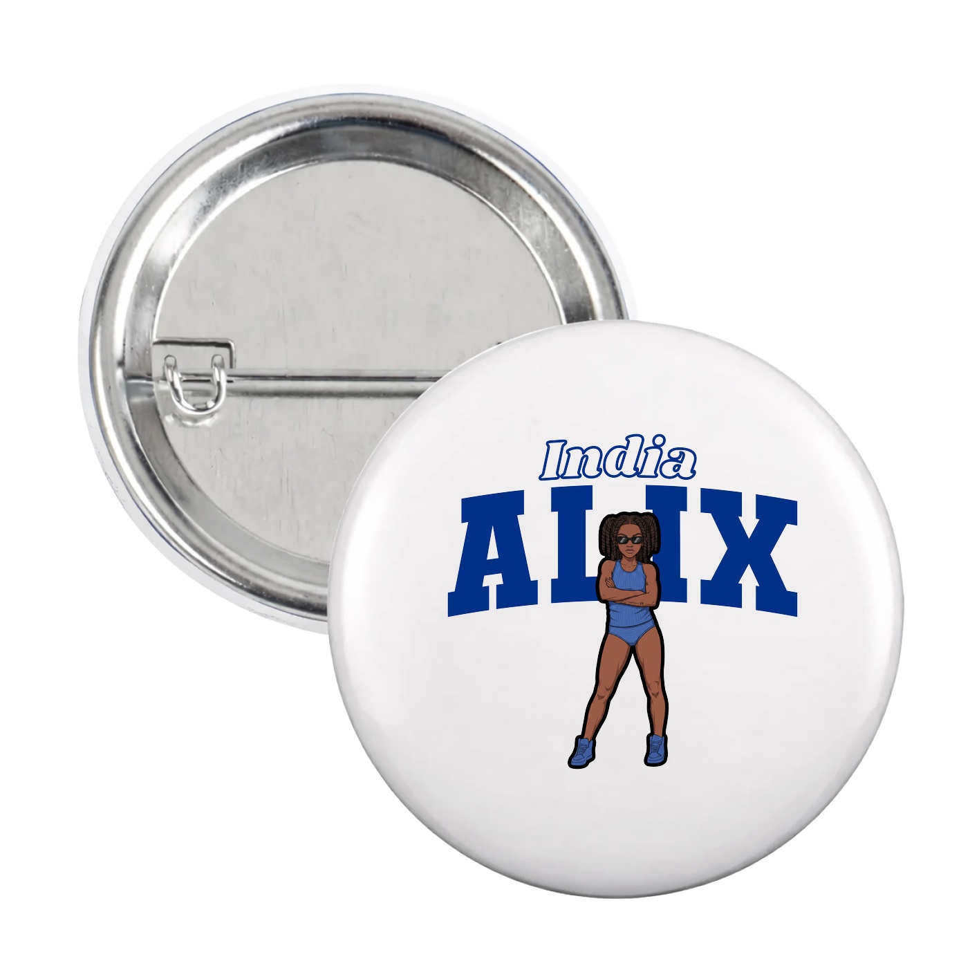 Game Day Button — Name Arch in White