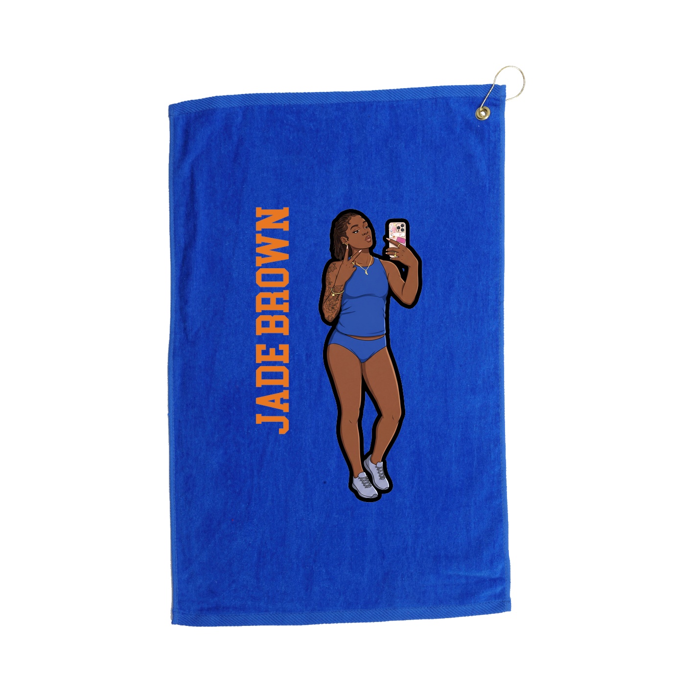 Golf Towel — Name Vertical in Royal