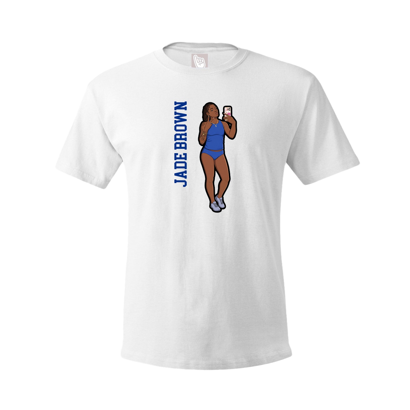 Tee — Name Vertical in White