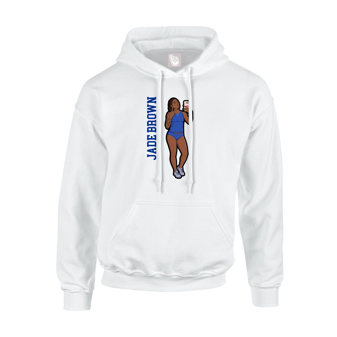 Youth Hoodie — Name Vertical in White