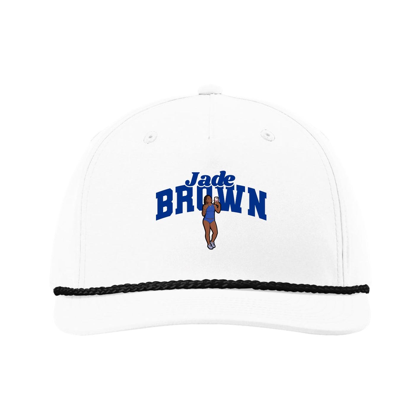 Five-Panel Classic Rope Cap — Signature Arch in White