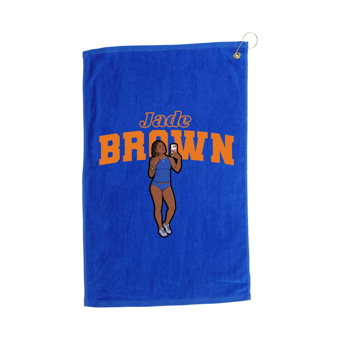 Golf Towel — Name Arch in Royal