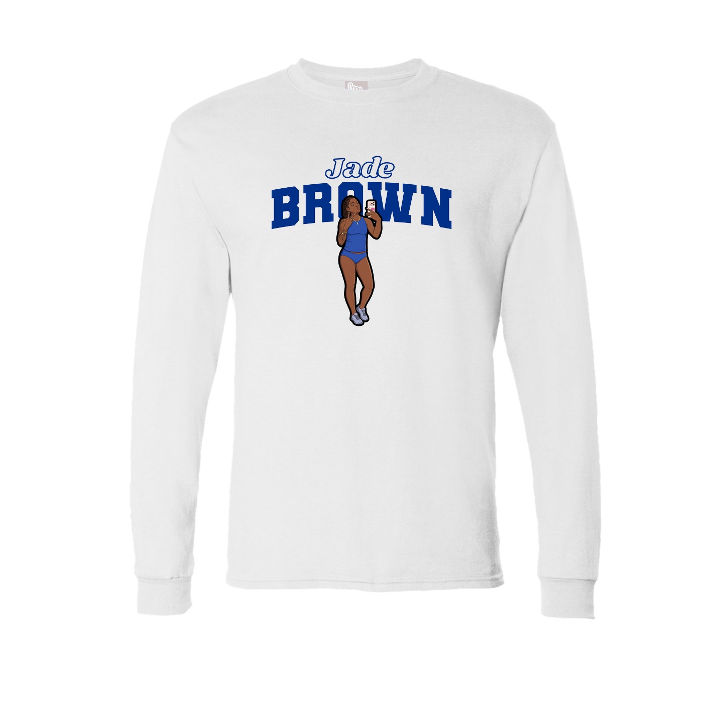 Long Sleeve Tee — Name Arch in White