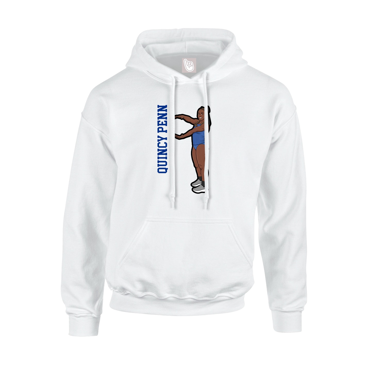 Youth Hoodie — Name Vertical in White