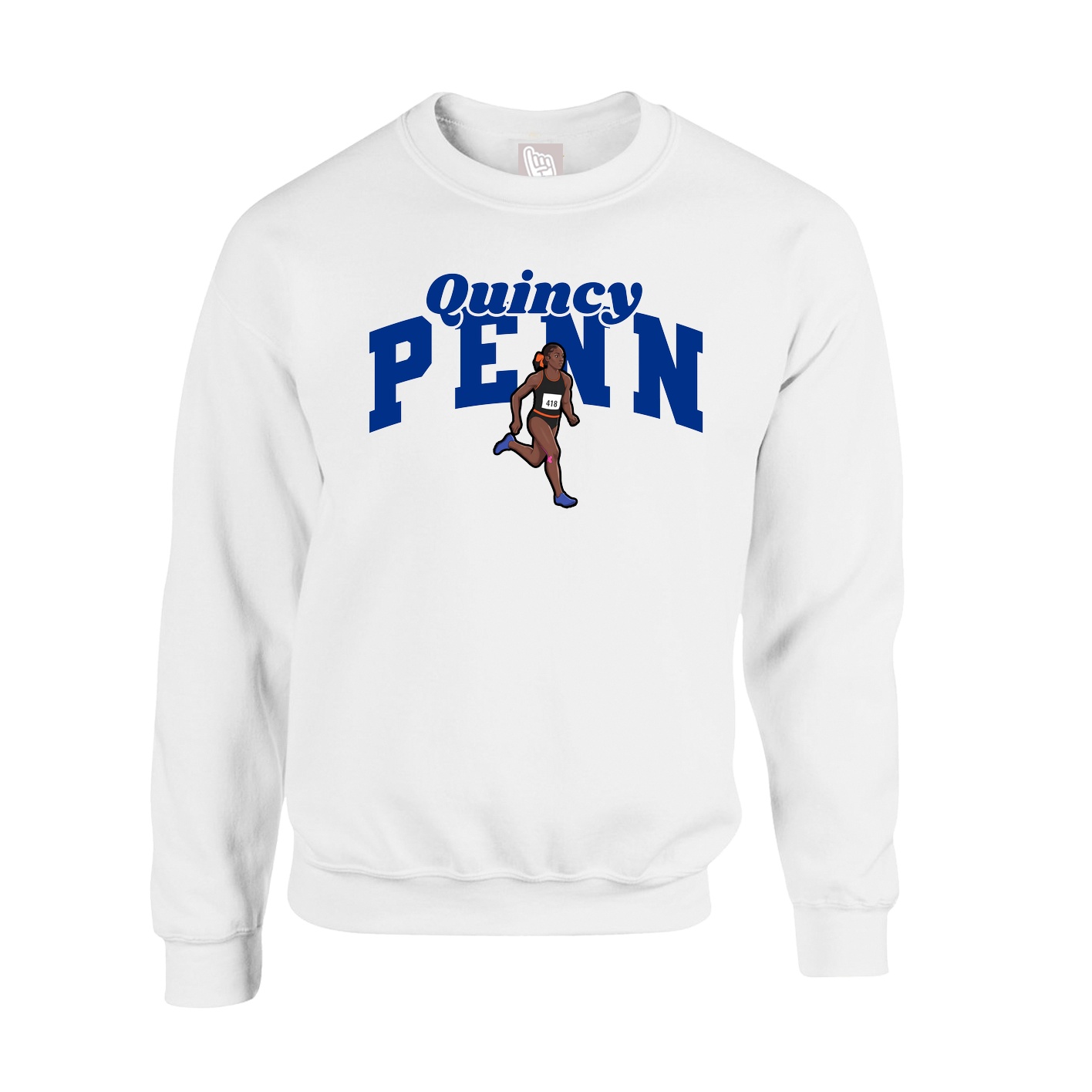 Fleece Crew — Signature Arch in White
