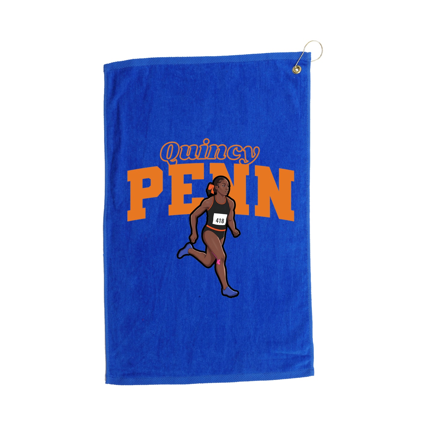 Golf Towel — Name Arch in Royal