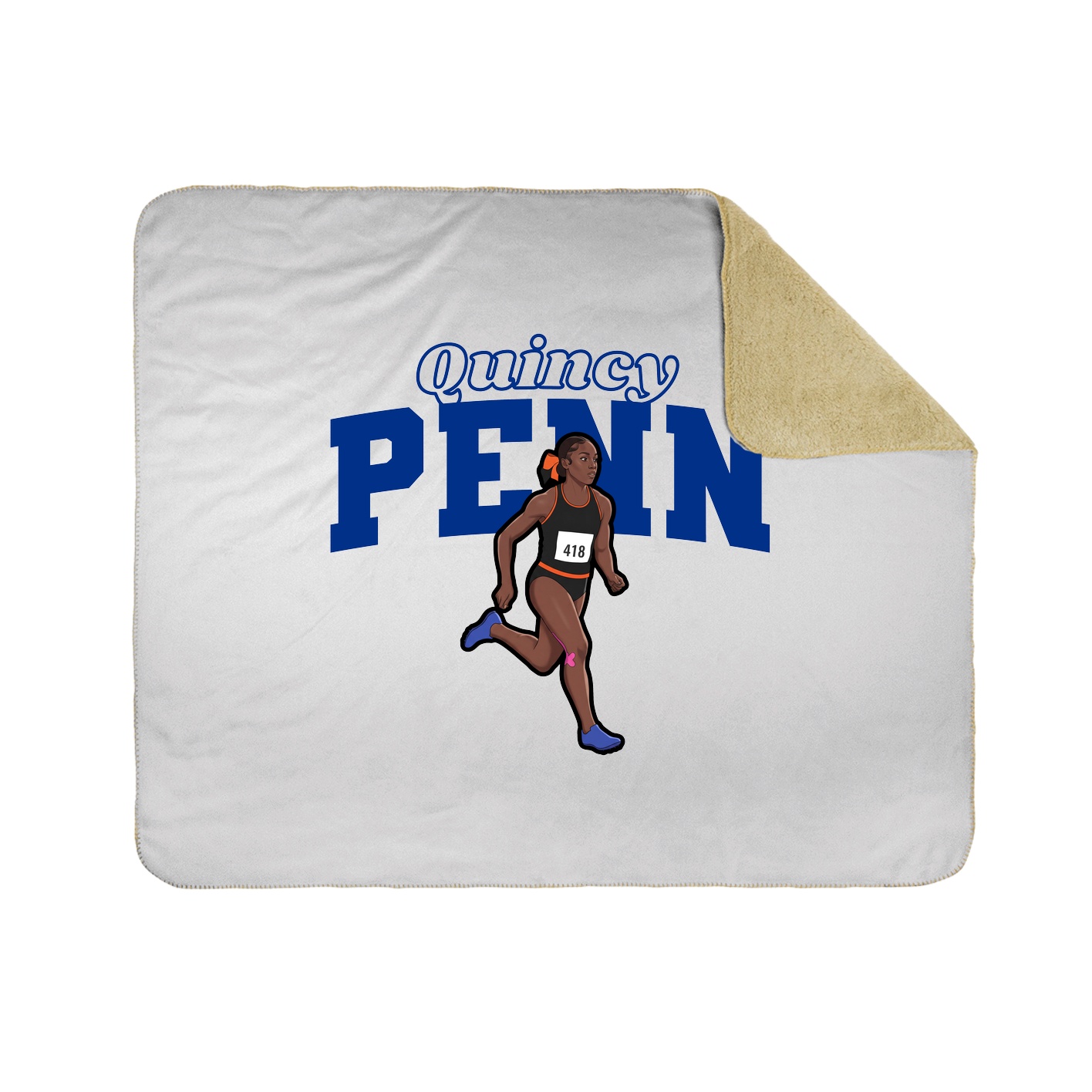 Throw Blanket — Name Arch in White