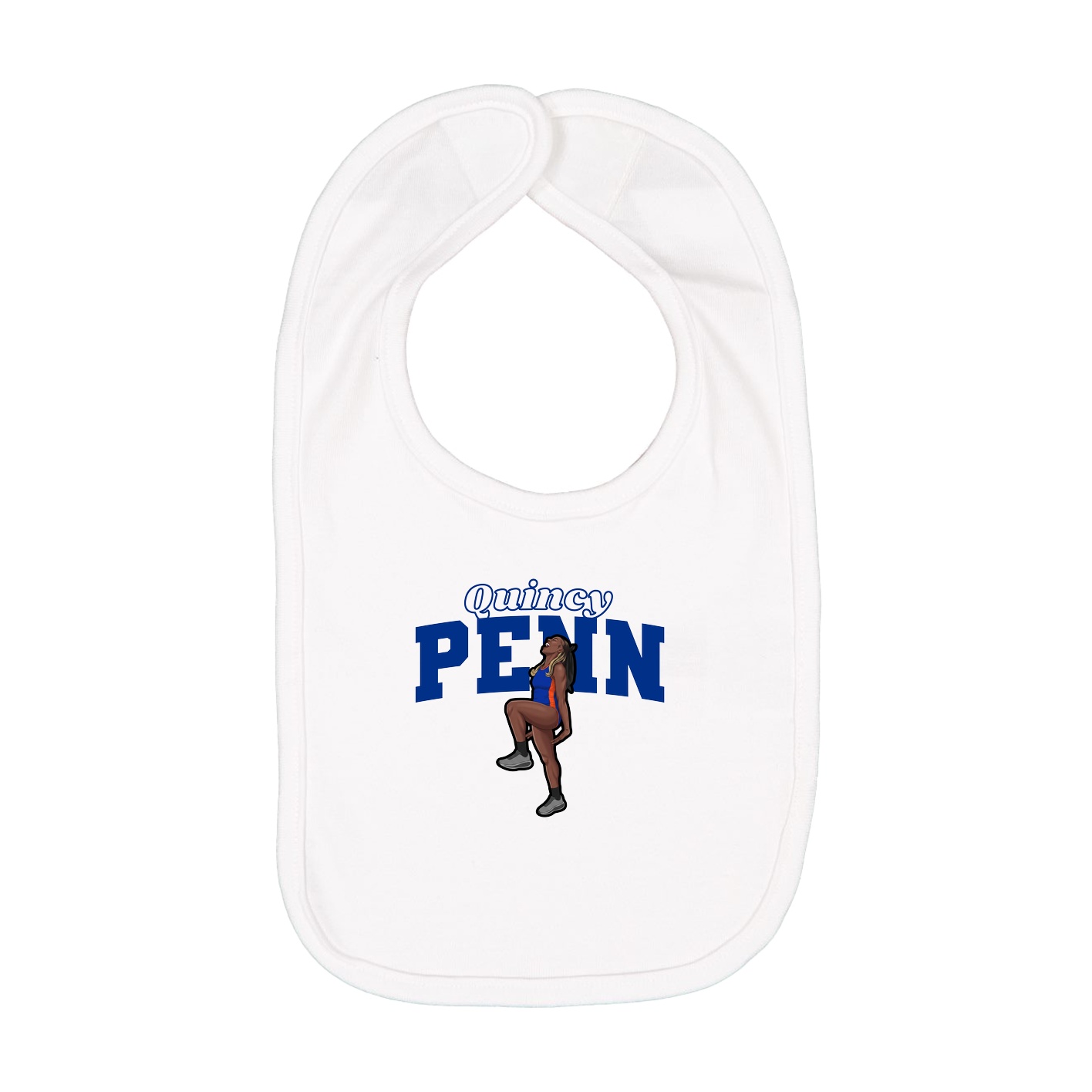 Infant Bib — Name Arch in White