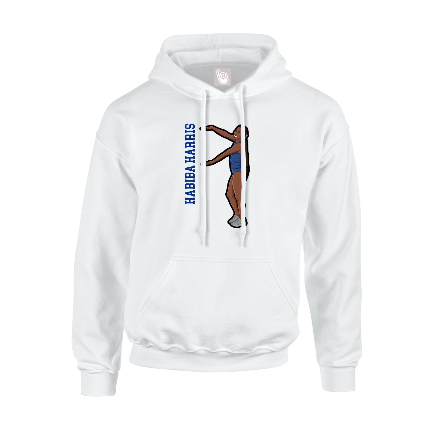 Youth Hoodie — Name Vertical in White