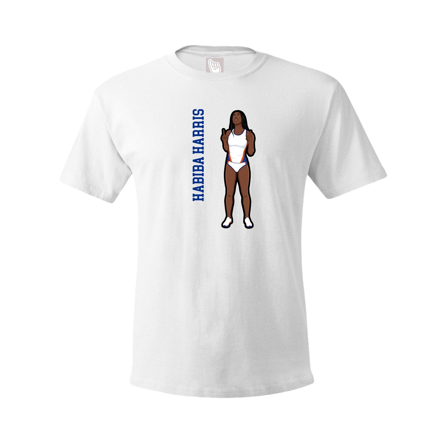 Tee — Name Vertical in White