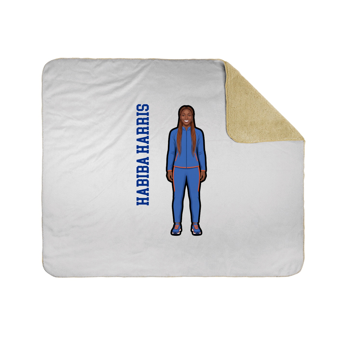 Throw Blanket — Name Vertical in White