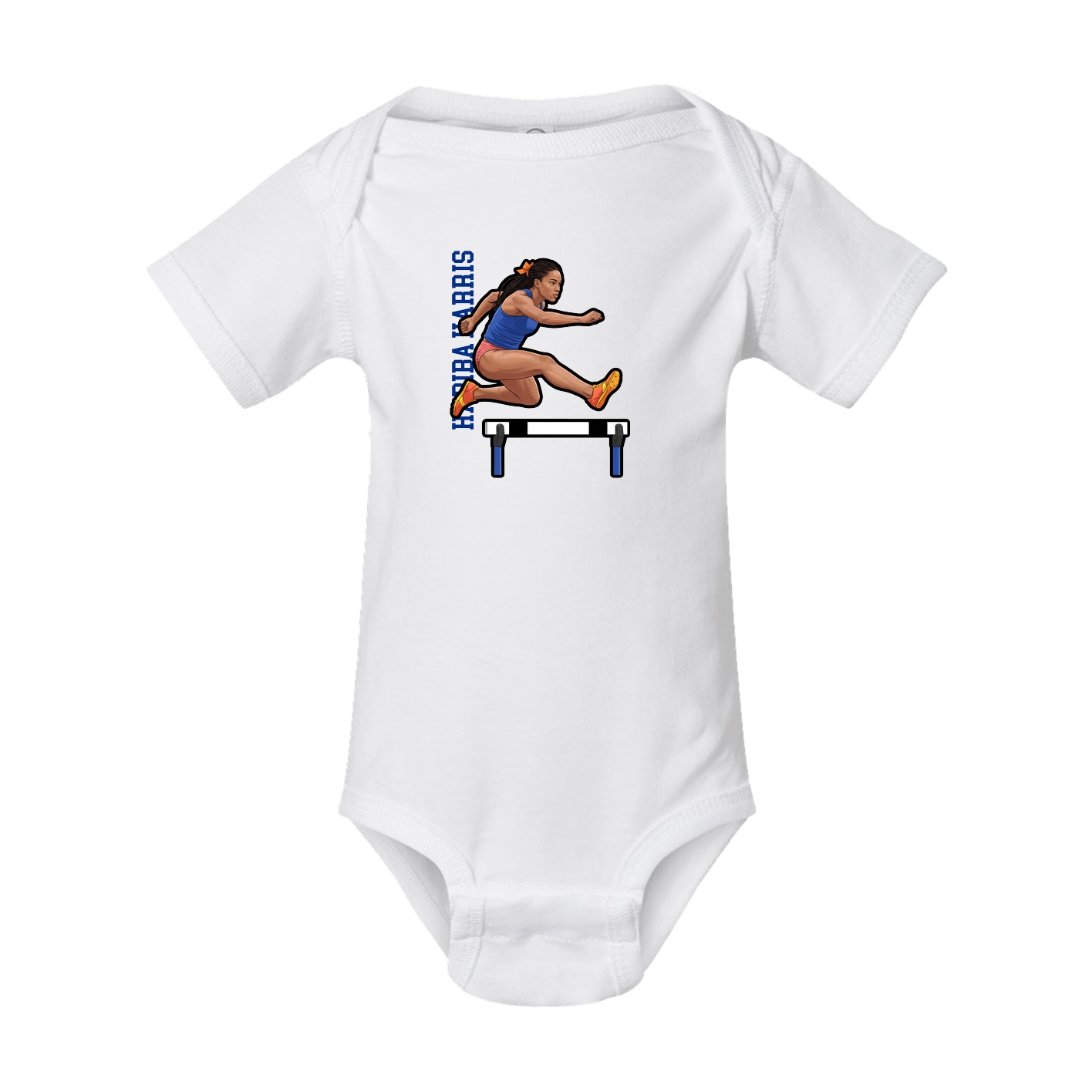 Baby Onesie — Name Vertical in White