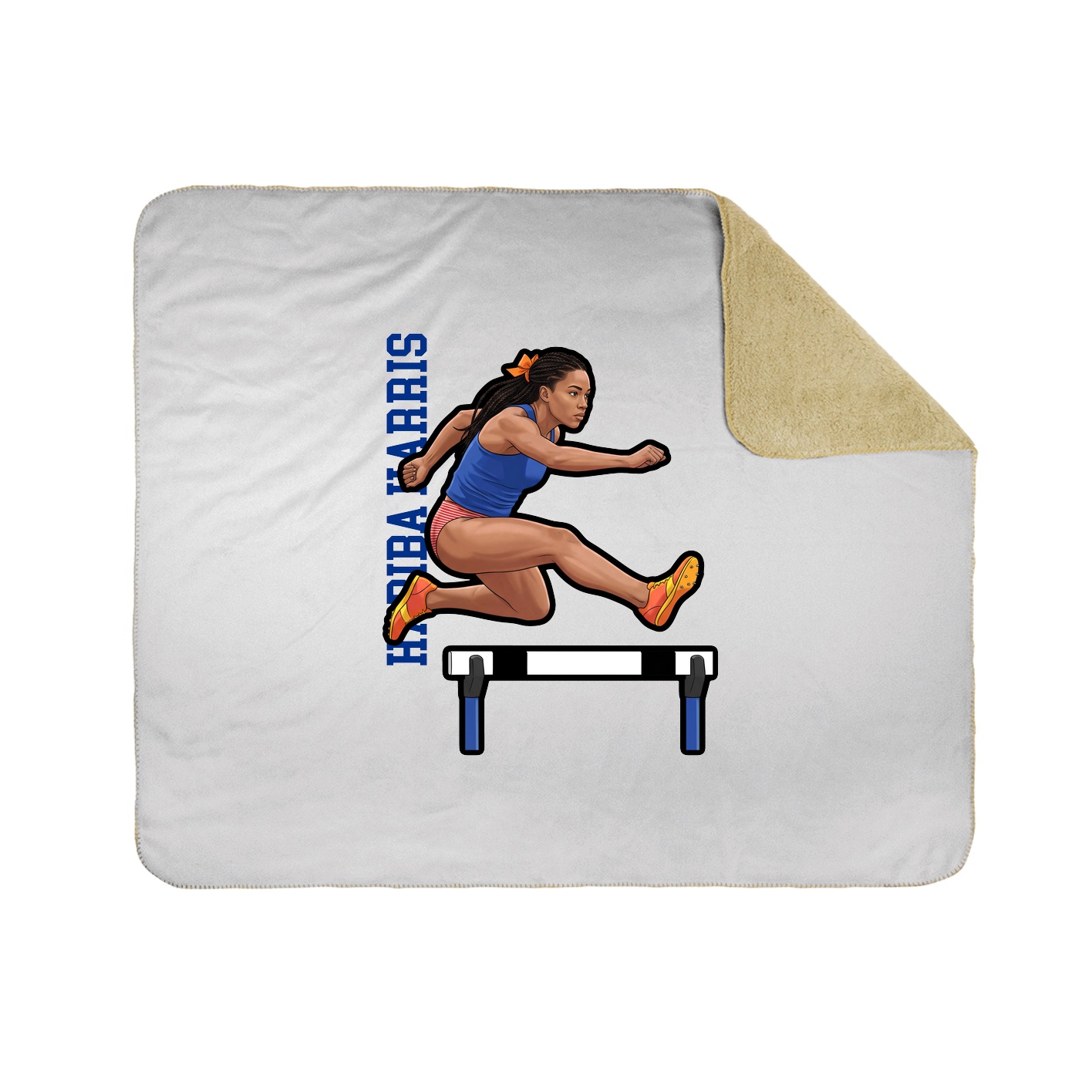 Throw Blanket — Name Vertical in White