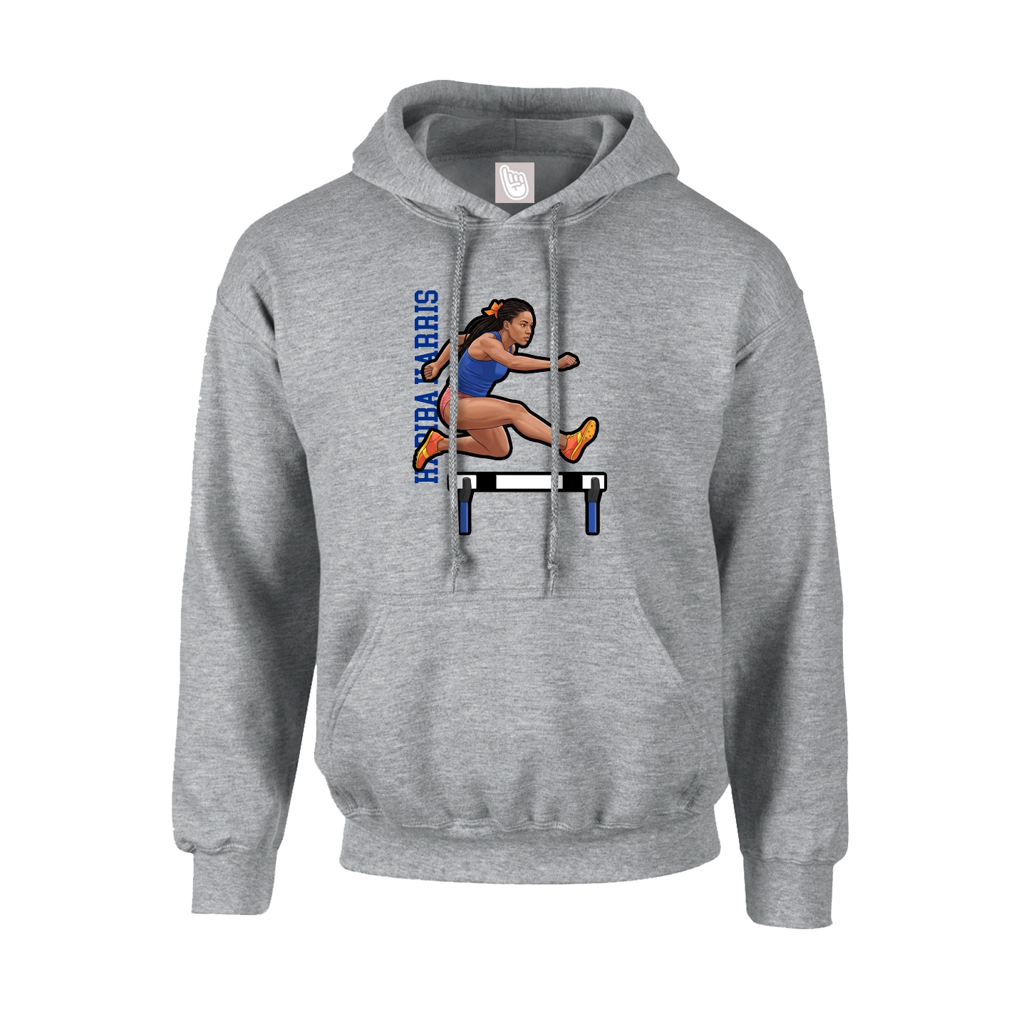 Youth Hoodie — Name Vertical in Grey