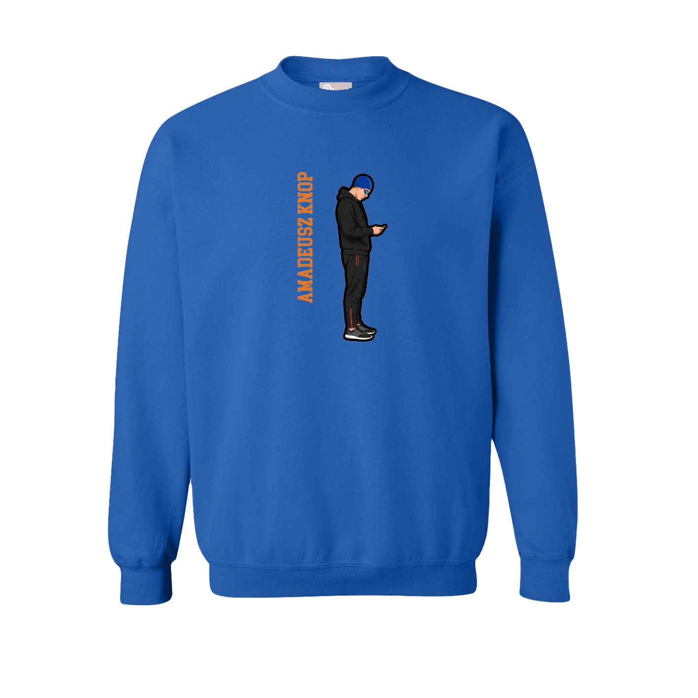 Fleece Crew — Name Vertical in Royal