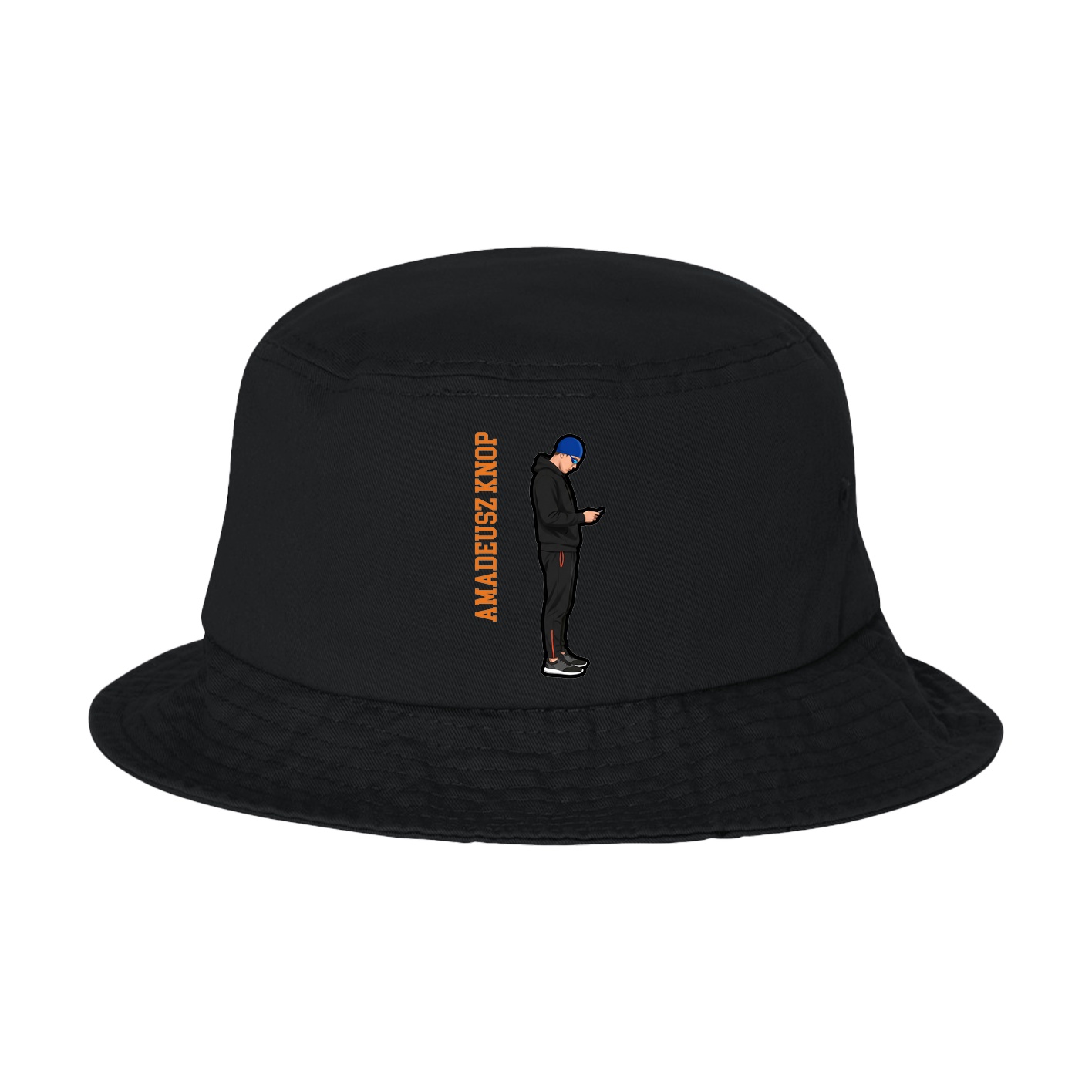 Bucket Cap — Name Vertical in Black