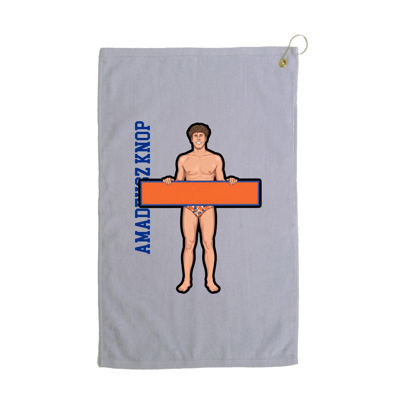 Golf Towel — Name Vertical in Grey