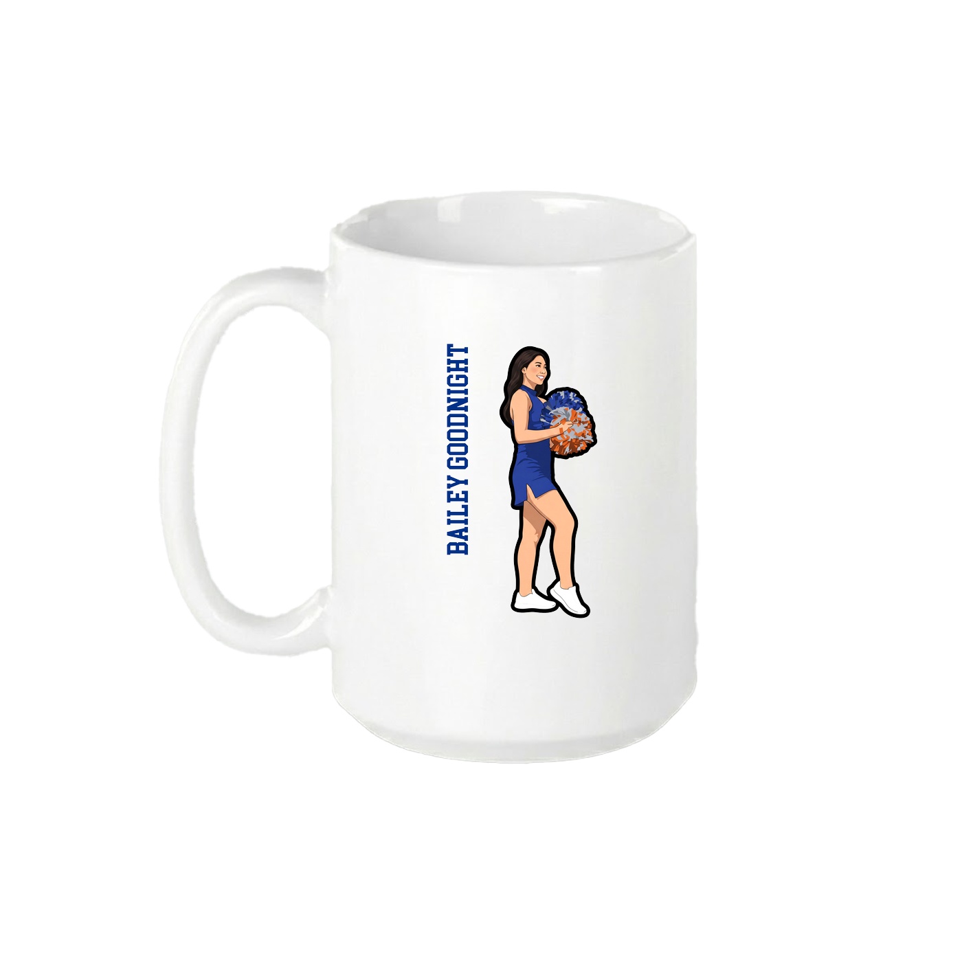 15oz Coffee Mug — Name Vertical in White