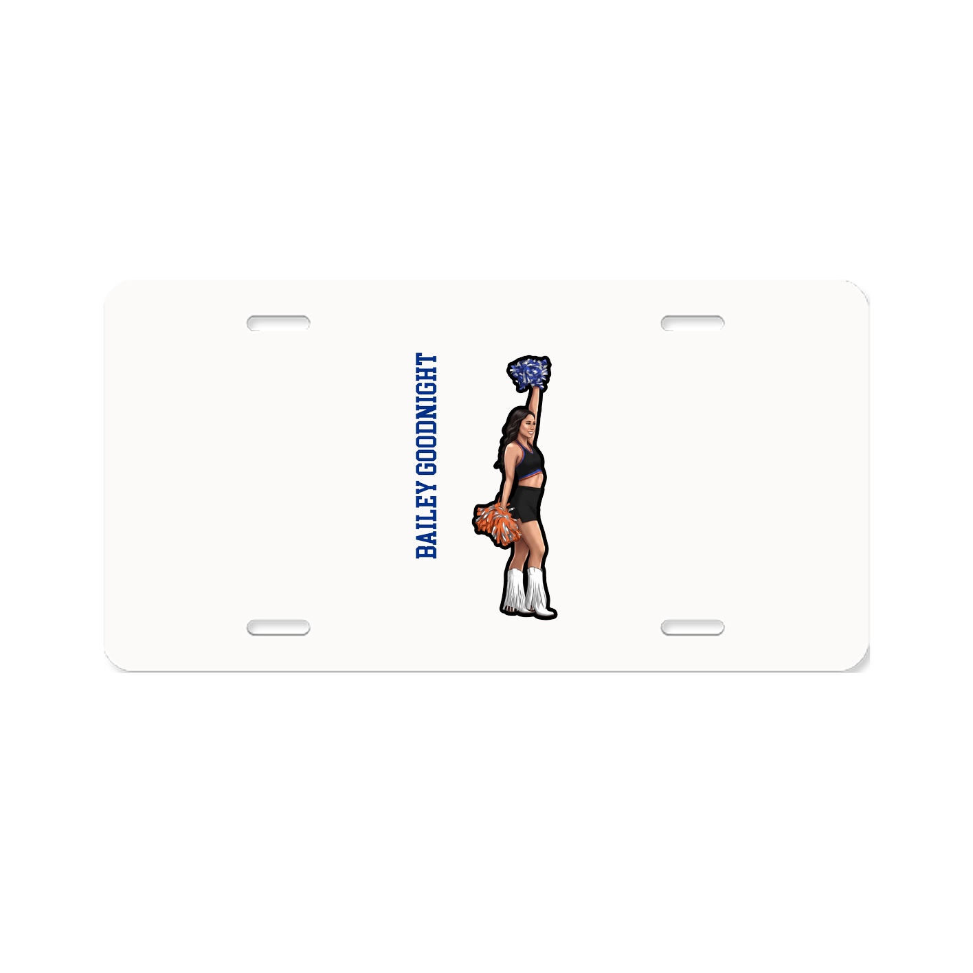 License Plate — Name Vertical in Classic