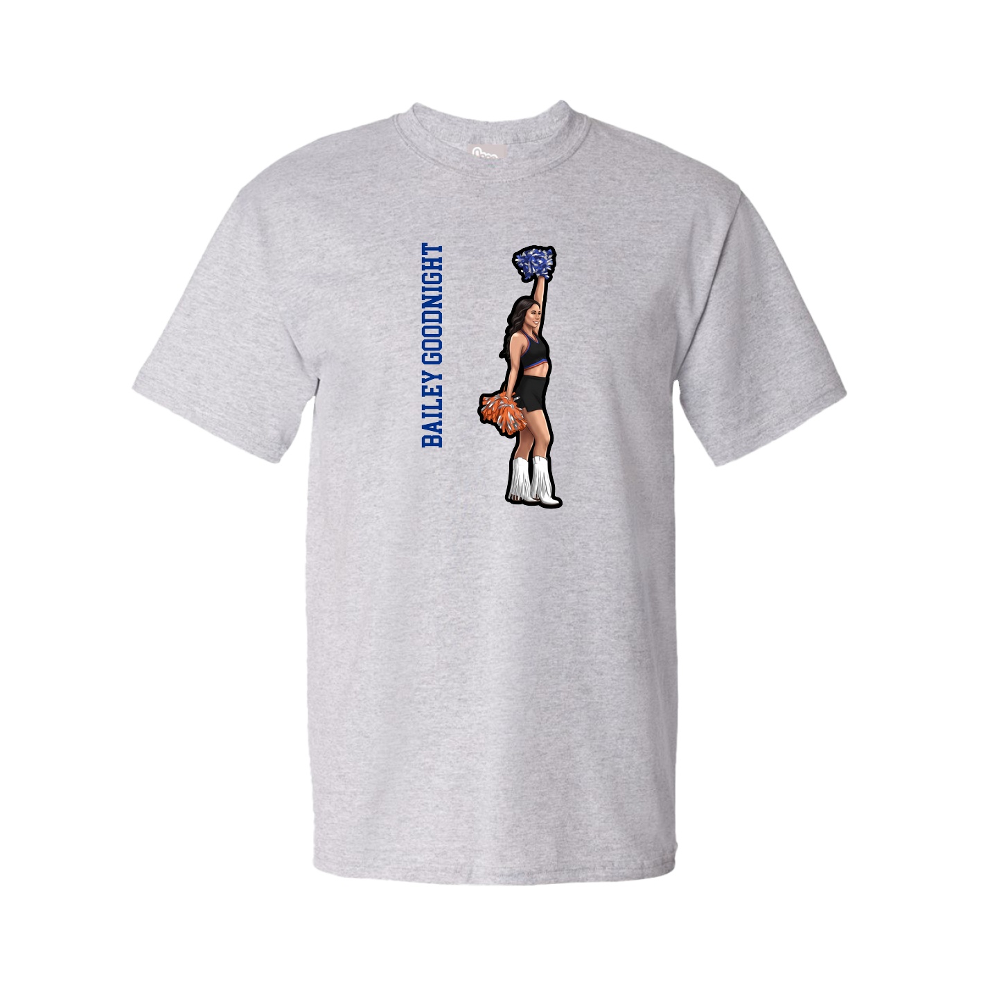 Tee — Name Vertical in Grey