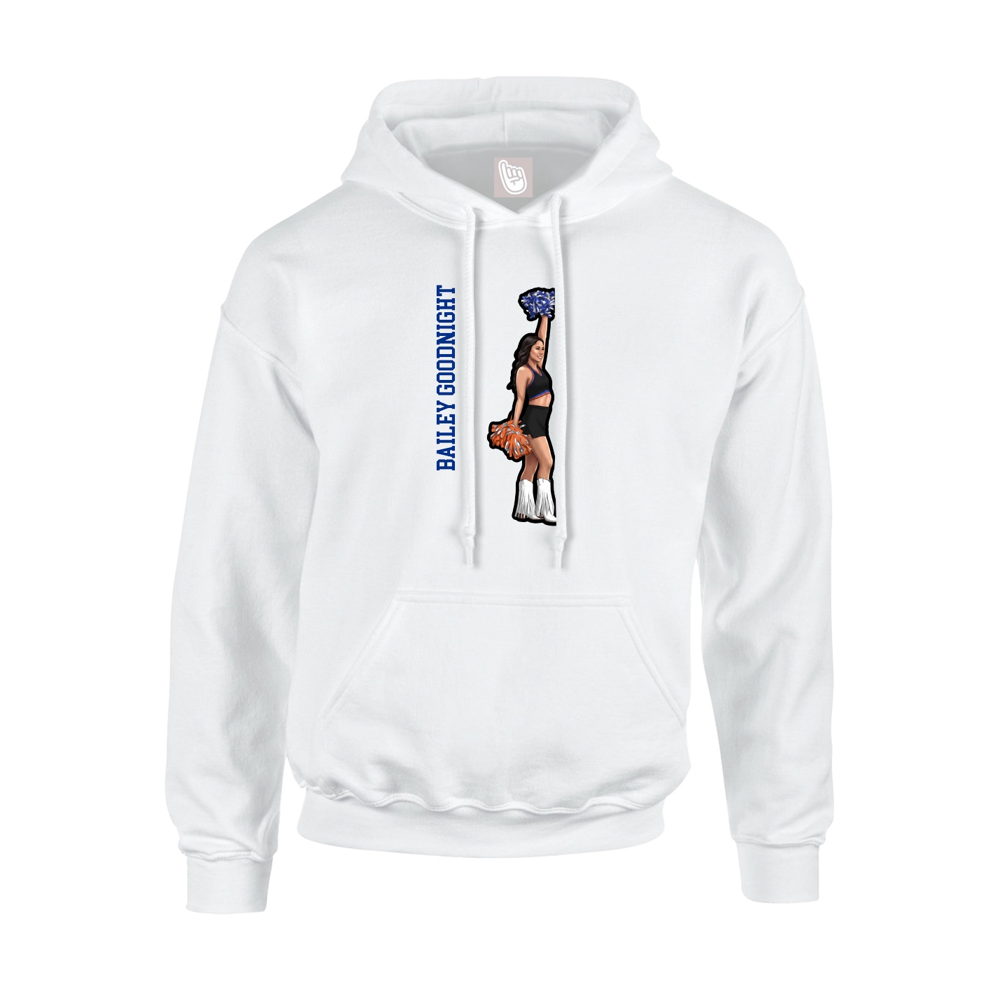 Hoodie — Name Vertical in White