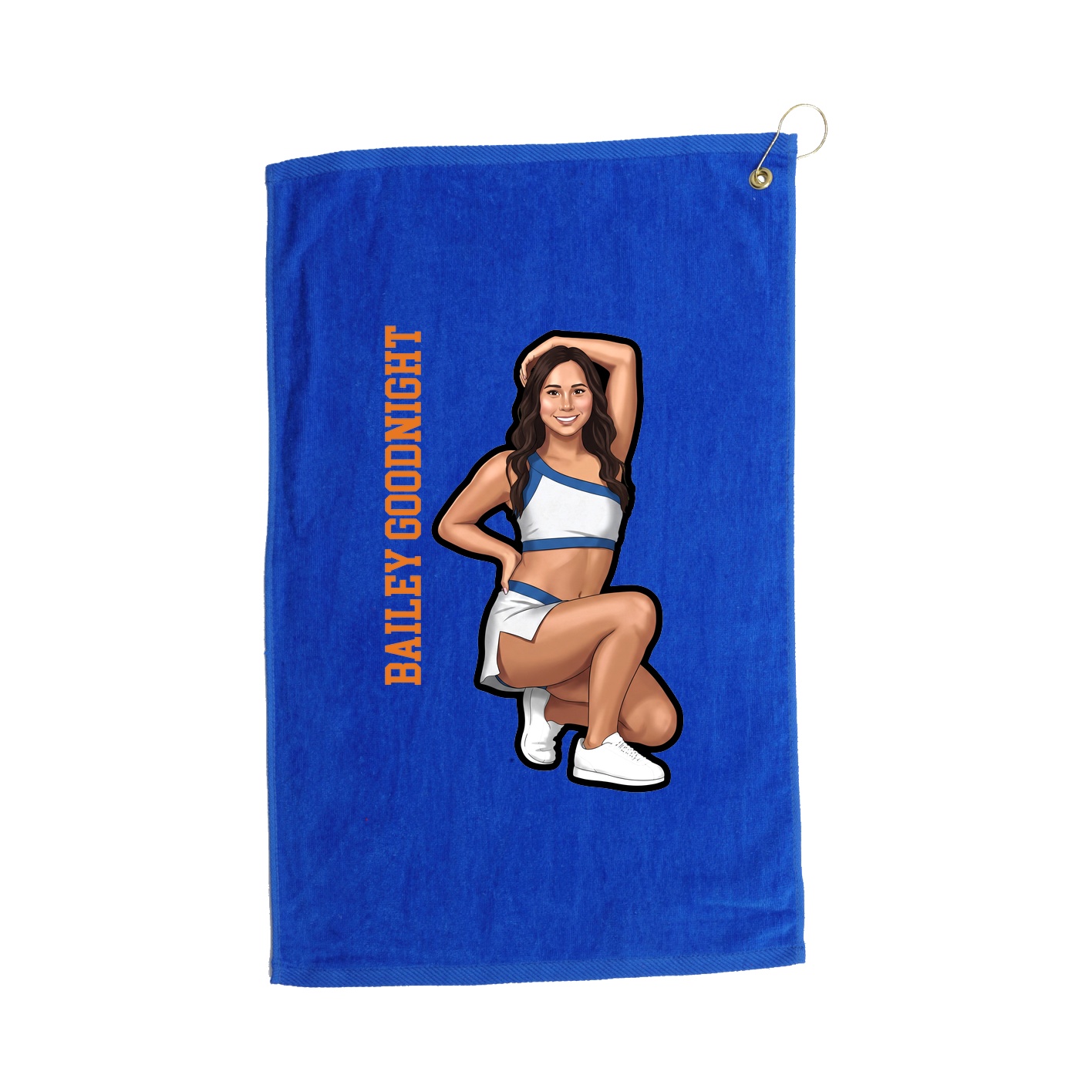 Golf Towel — Name Vertical in Royal