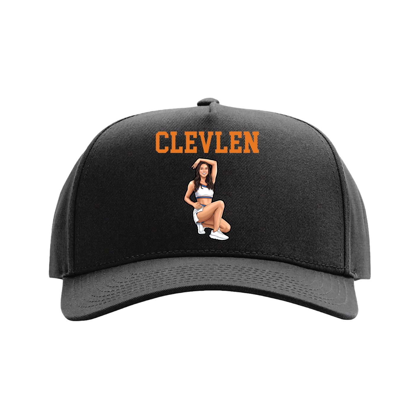 Full Fabric Five-Panel Champ Cap — Shirsey in Black