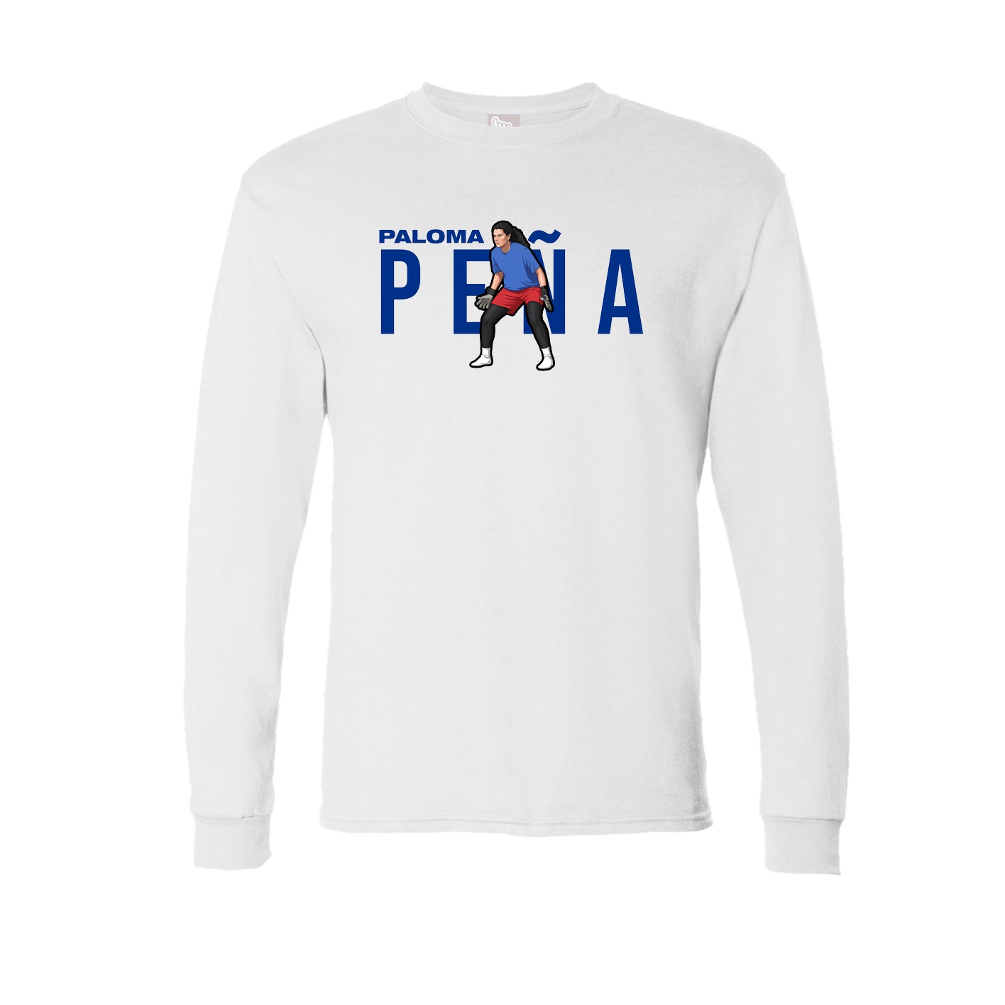 Long Sleeve Tee — Player Name in White