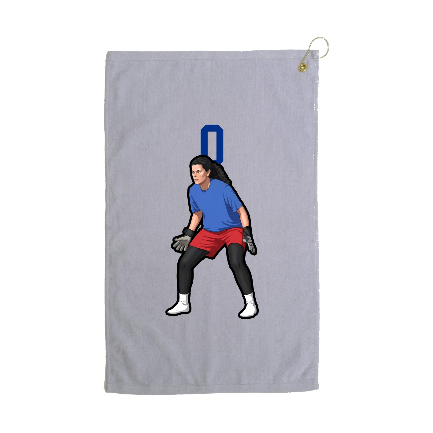 Golf Towel — Number Top in Grey