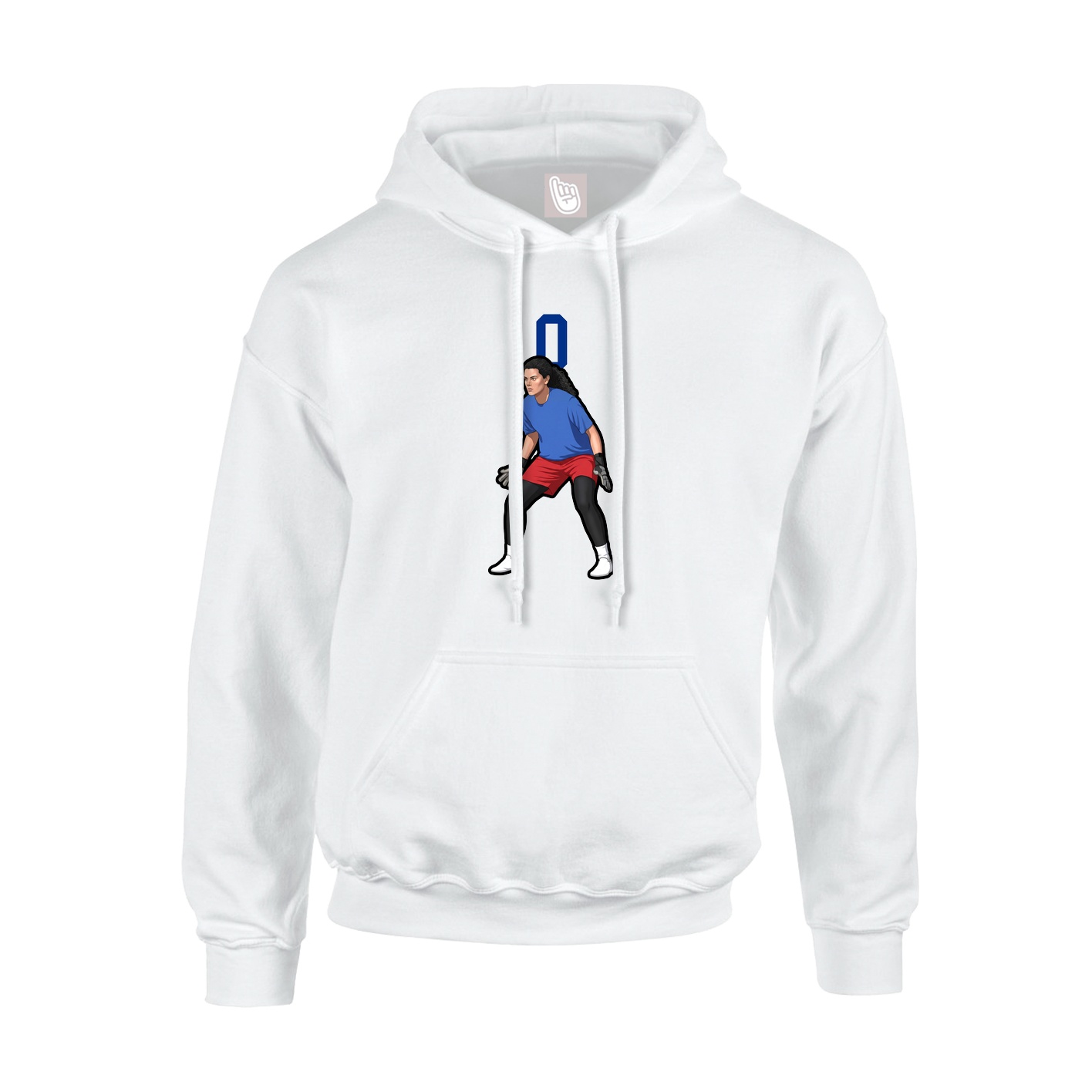 Youth Hoodie — Number Top in White