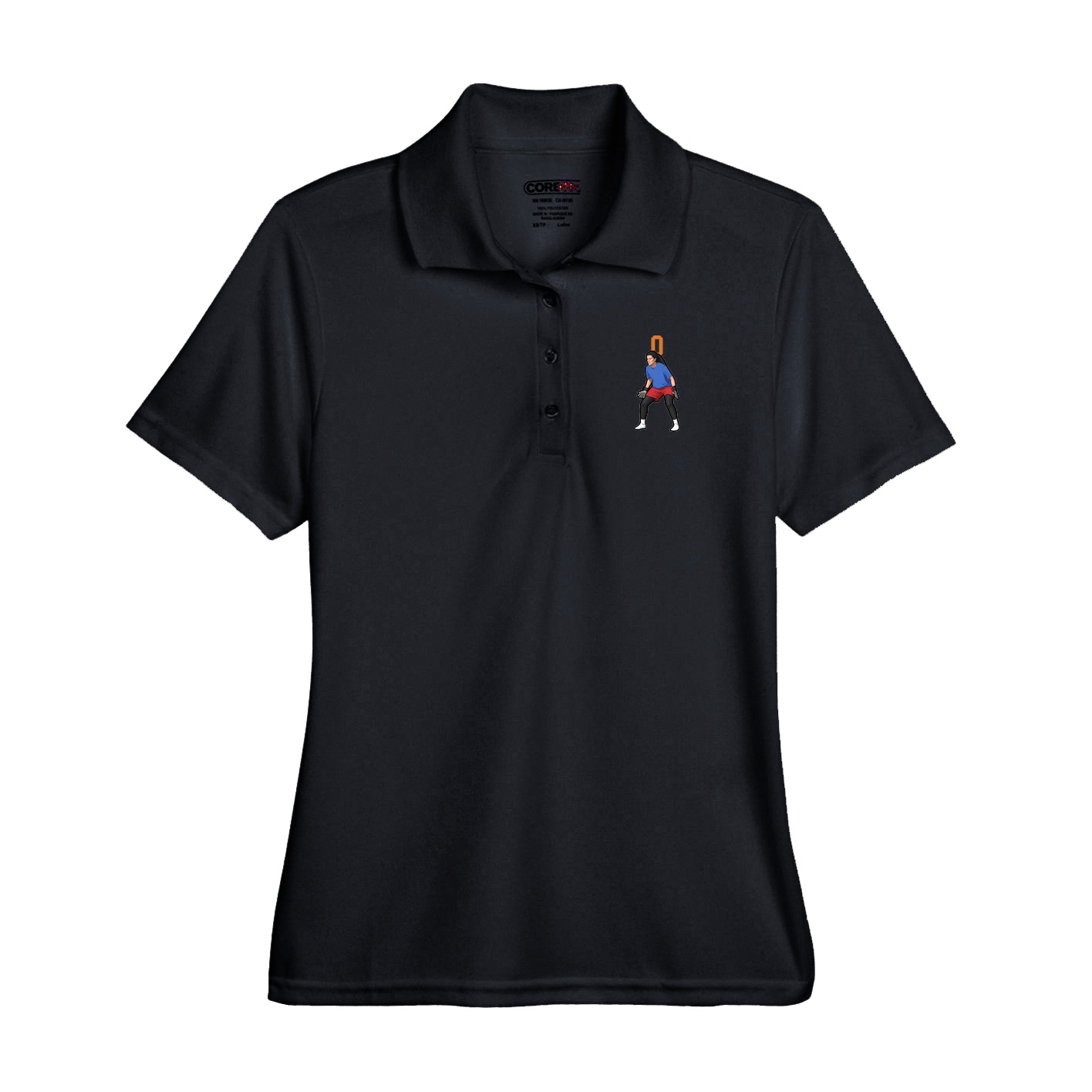 Performance Polo — Number Top in Black
